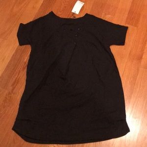 JMDZ WangZhongYu Dress Size Large Blk Cot/Lin NWT